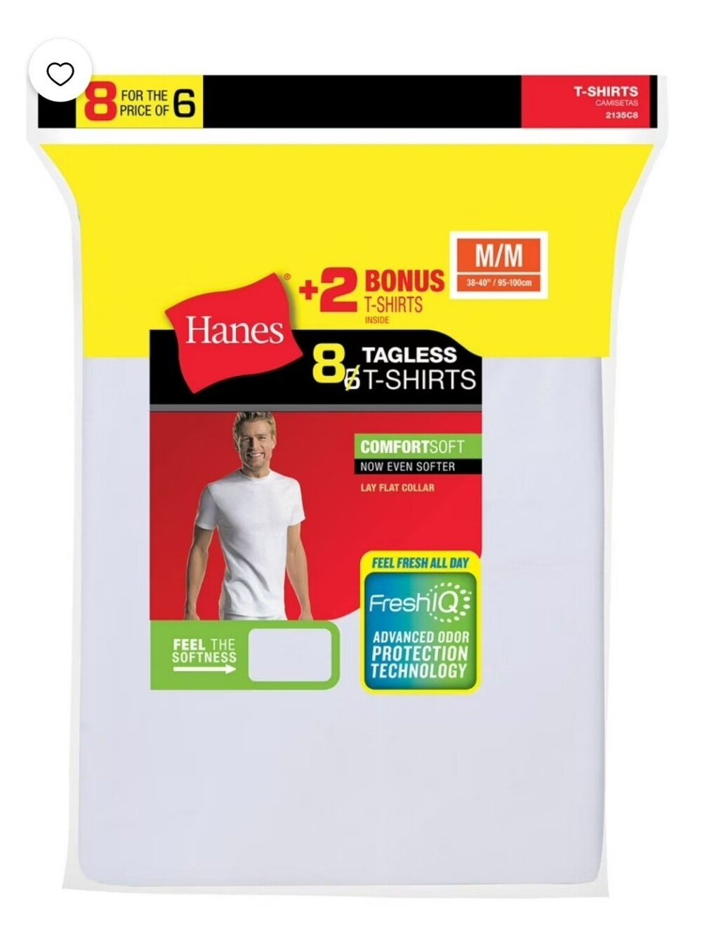 (Ew)Hanes White Men’s Short Sleeve Crew Neck T-Shirt Pack